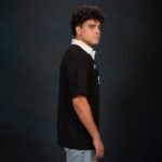 Polo Collar Printed T-shirt In Black - Image 2