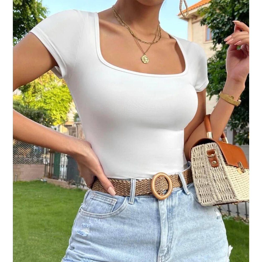 3-2-2.jpg Square Neck 5Colors Solid Slim Tee - Image 1