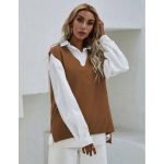 Sweater Vest Casual Women V-neck - Image 3