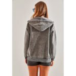 Shawl Hooded Cardigan In Stone Gray - Image 4