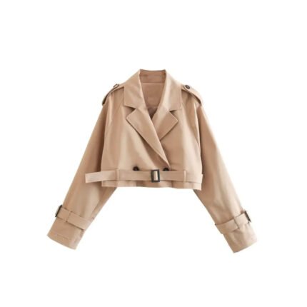 Women Stylish Cropped Trench Coat