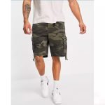 Oversized Cargo Shorts In Camo Green