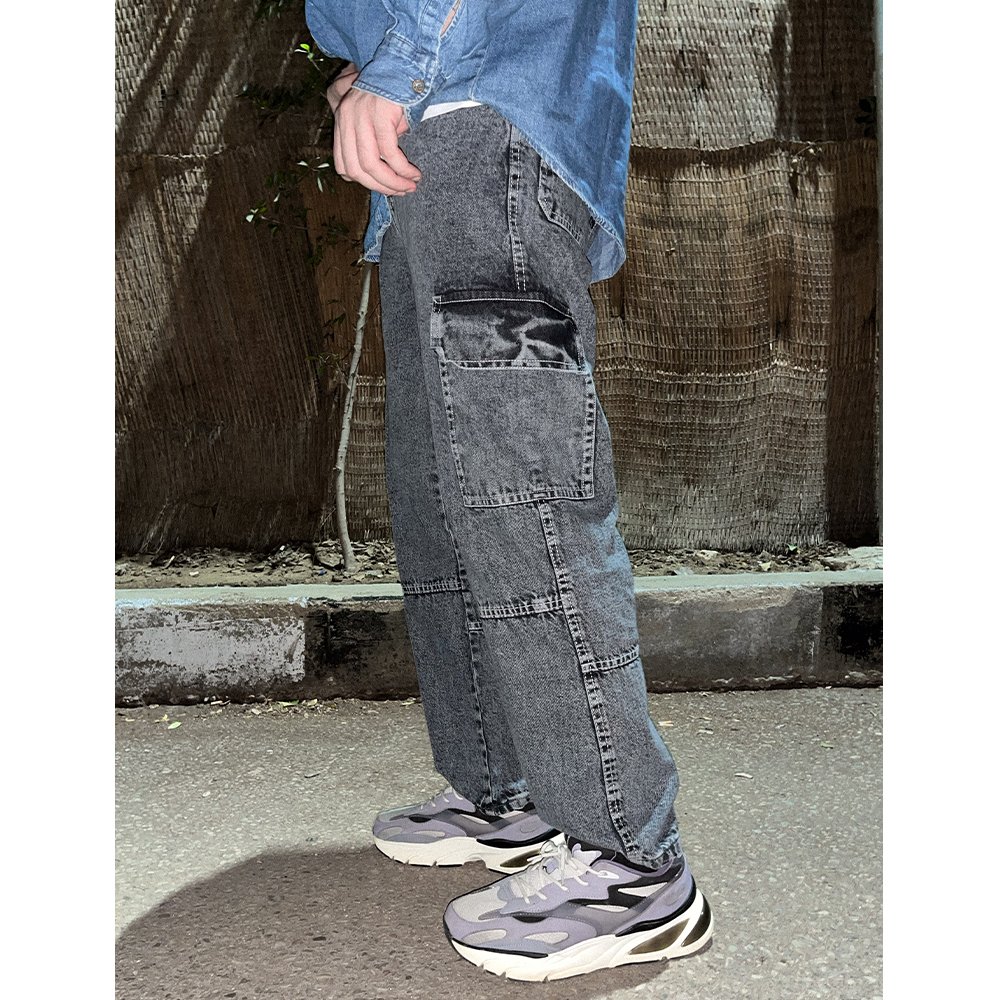 gray1.jpg Cargo Jeans In Washed Gray - New - Image 1