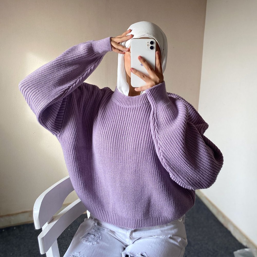 1 Oversized Winter Plain Pullover In 5Colors - Image 1