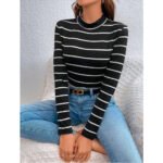 Rib-Knit Frenchy Striped Slim Tee - Image 4