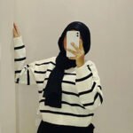 Oversized Striped Cropped Pullover In 3 Colors - Image 2